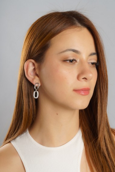 Aretes de eslabones ovalados.