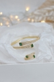 Set Aro y Anillo ajustable con Circón Verde Esmeralda
