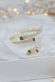 Set Aro y Anillo ajustable con Circón Verde Esmeralda