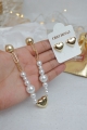 Set Gargantilla Con Perlas y aretes