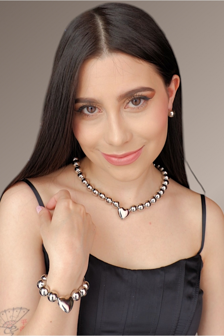 Set balines y corazón: Gargantilla, pulsera y aretes