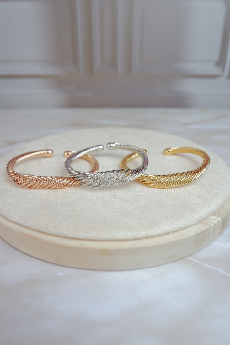 Set de aros tejidos 3 oros