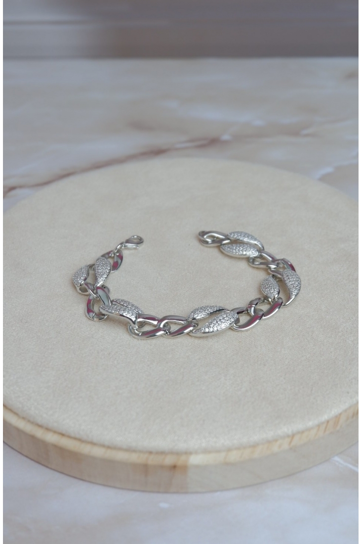 Pulsera eslabones chunky incrustada
